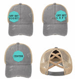 Custom Distressed Trucker Hat - High Ponytail Women’s Cap CRISS-CROSS