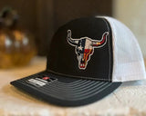 Texas Flag Bull Skull Trucker Cap