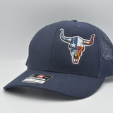 Texas Flag Bull Skull Trucker Cap