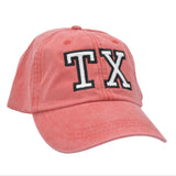 Texas (TX) State Text Embroidered Hat