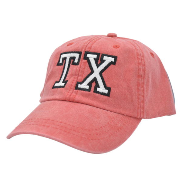 Texas (TX) State Text Embroidered Hat