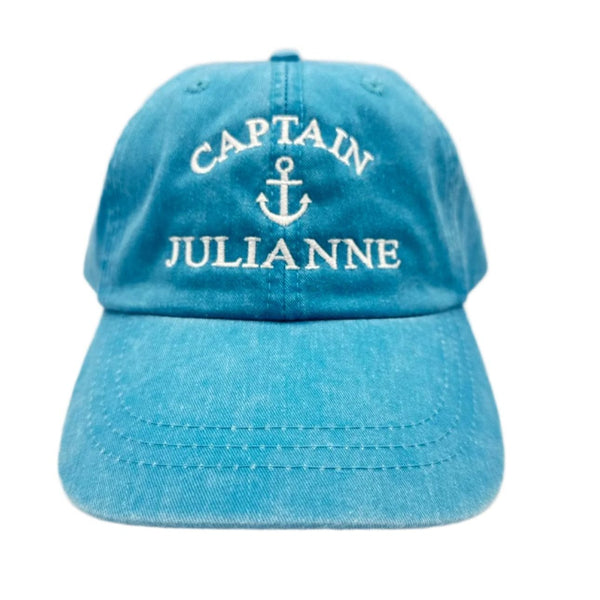 Custom embroidery for captain and first mate hats