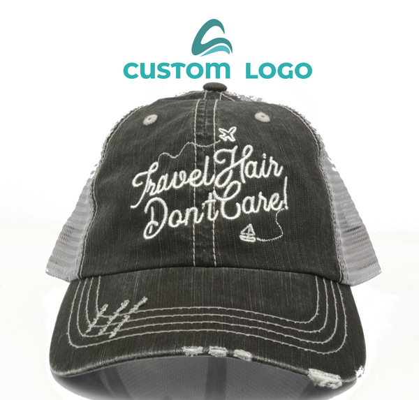 Distressed TRUCKER hat -custom logo