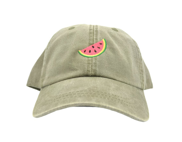 amazetopia_embroidered ball cap_ with  slice of watermelon