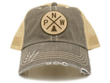 Pacific North West (PNW) Leather Patch Trucker Hat