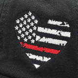 Heart Thin Line US Flag Hat